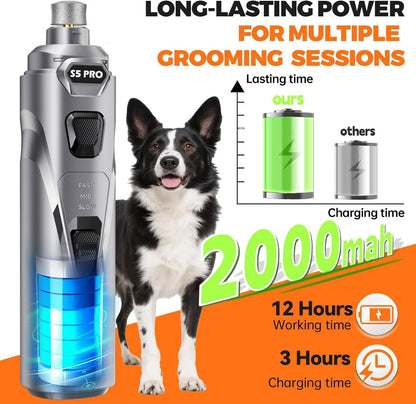 Molinillo de uñas para perros con 2 luces LED, potente, 2 velocidad...