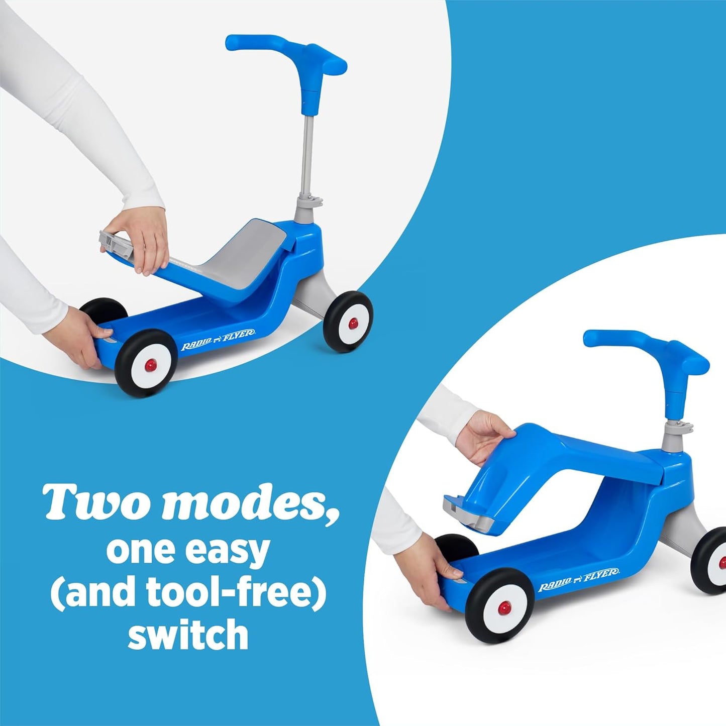 Radio Flyer Scoot 2 Scooter, azul, para niños de 1 a 4 años, juguet...