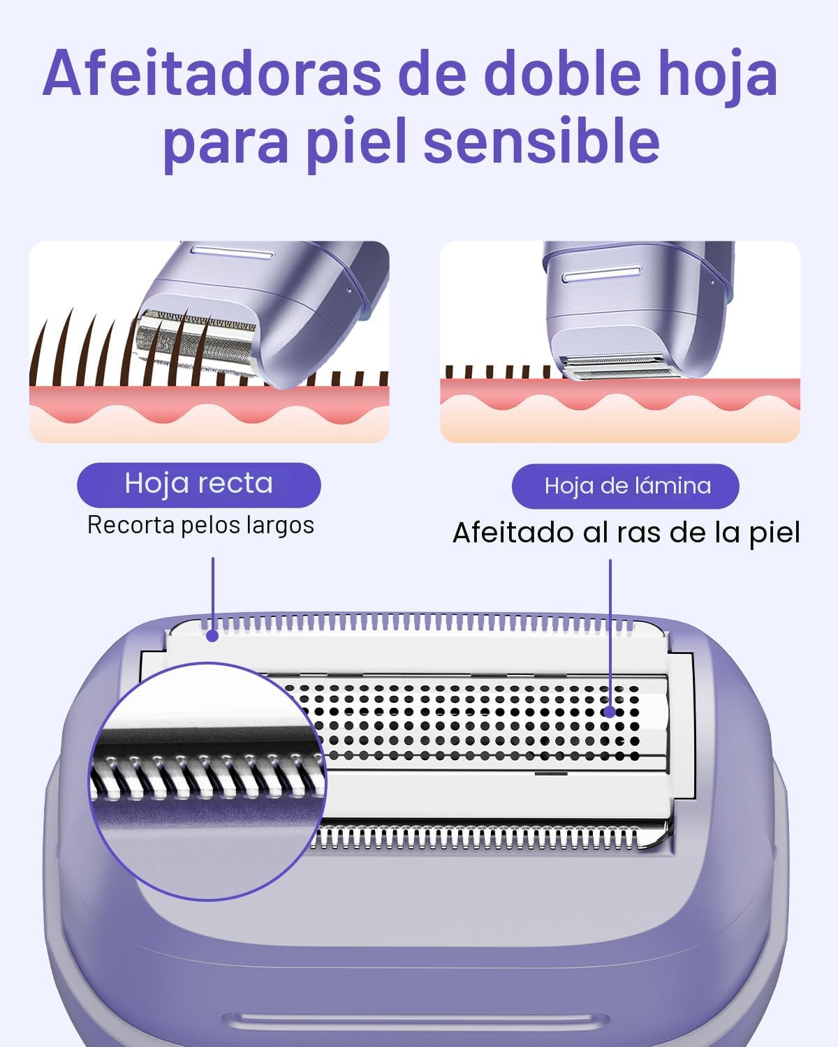 UNIMIKO Afeitadora eléctrica para mujer, impermeable, mini maquinil...