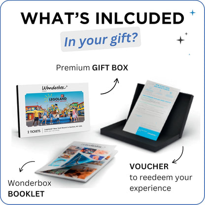 Wonderbox LEGOLAND New York Resort Tickets Caja de regalo, 2 entradas para el parque temático, experiencia de regalo para niños y familias