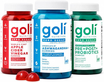 Goli Zero Sugar Trio - El Primer 3-en-1 Pre, Post, Probiótico del M...