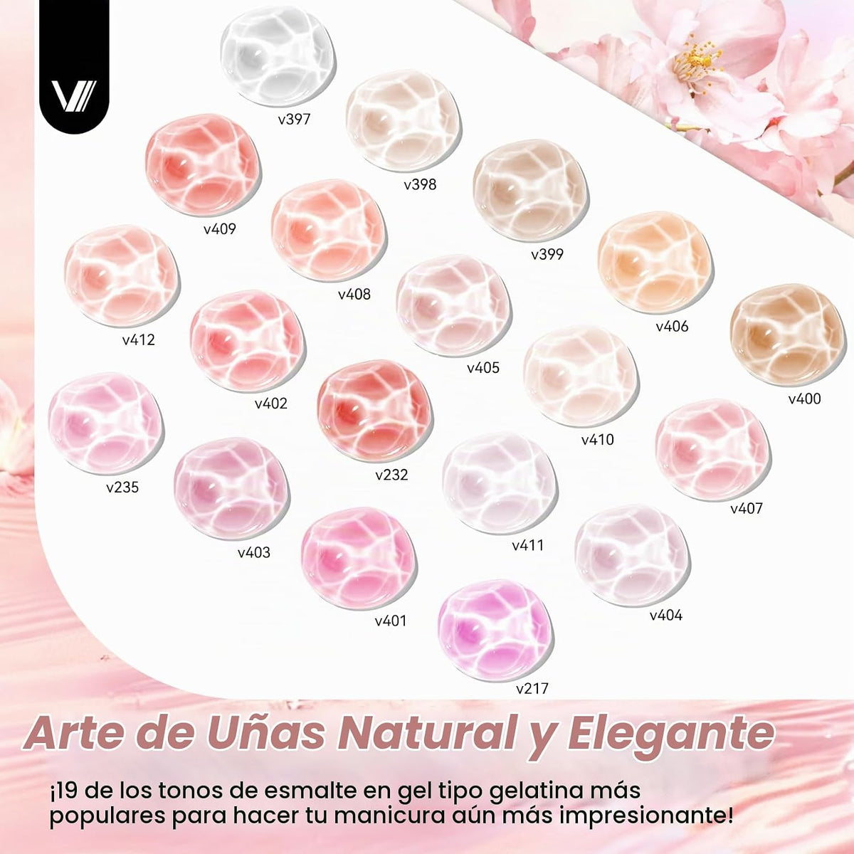 VANREESA Juego de 24 esmaltes de uñas de gel de gelatina, suave, bl...