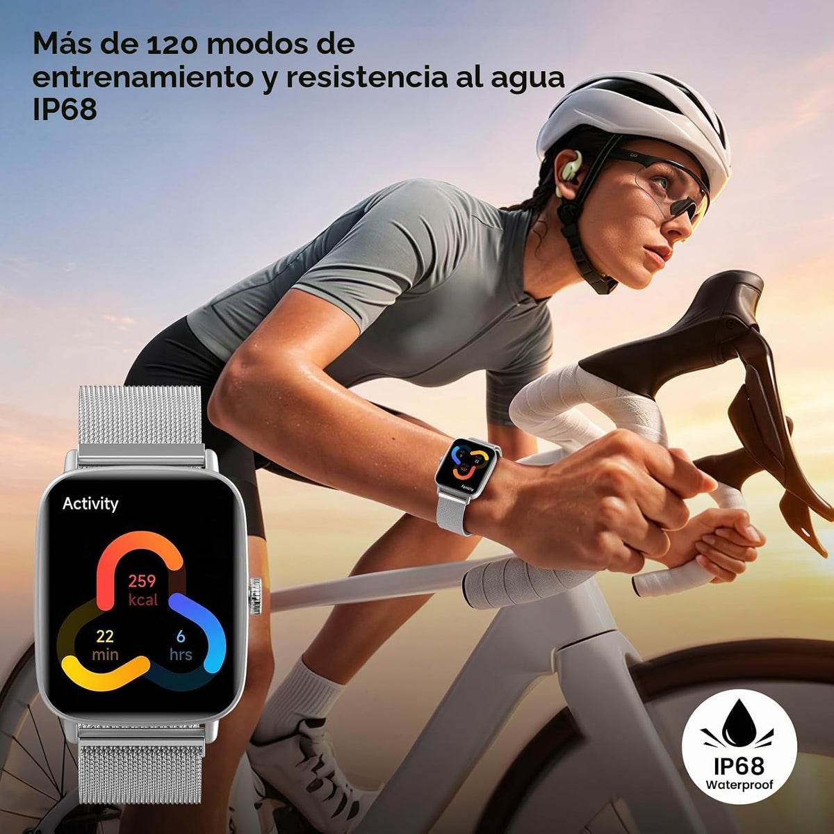 Tensky Reloj inteligente para mujer, 1.85 pulgadas HD AMOLED Fitnes...