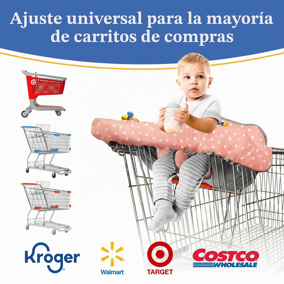 PILLANI Funda para carrito de compras para bebé, funda para silla a...