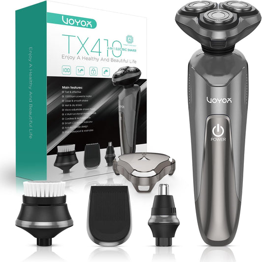 VOYOR Maquinilla de afeitar eléctrica para hombre, afeitadora inalá...
