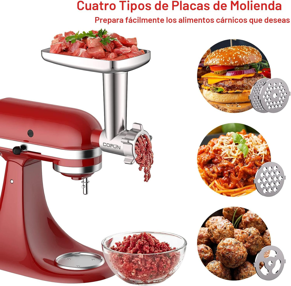 Accesorios para molinillo de carne y triturador de rodajas para mez...