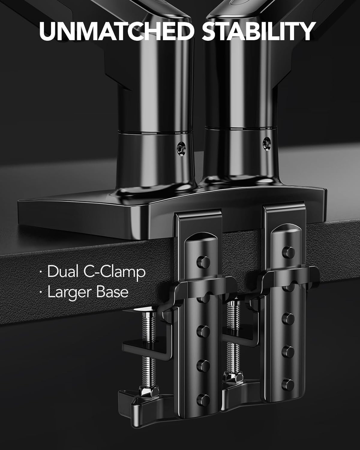 HUANUO Soporte para monitor doble, soporte de escritorio para monit...