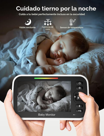 GoodBaby Monitor de bebé con 2 cámaras, sistema de monitoreo de vid...