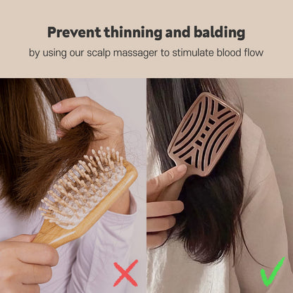 Yao - Cepillo de cerdas de jabalí, desenredante de cabello grueso y rizado ventilado para mujeres y niños, cabello brillante y texturizado