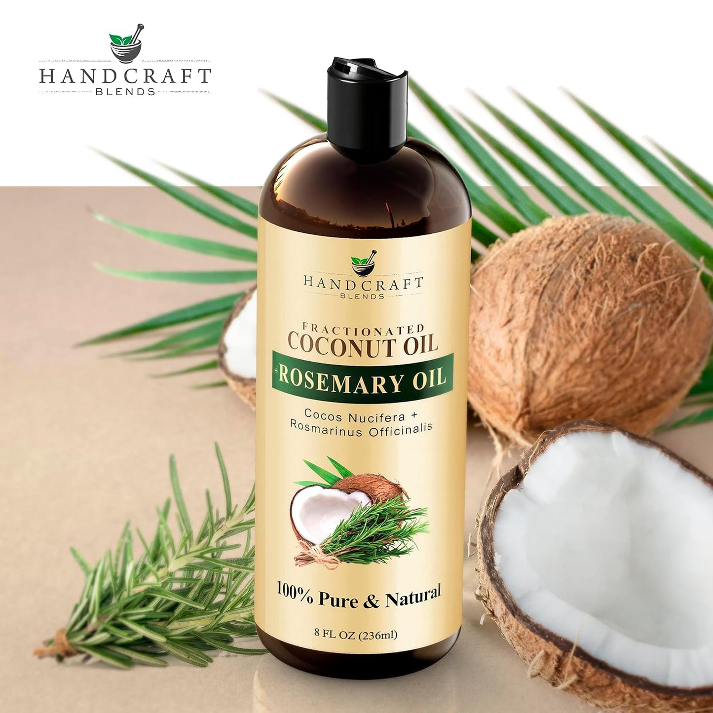 Handcraft Blends Aceite de Coco Fraccionado Infundido con Romero -...
