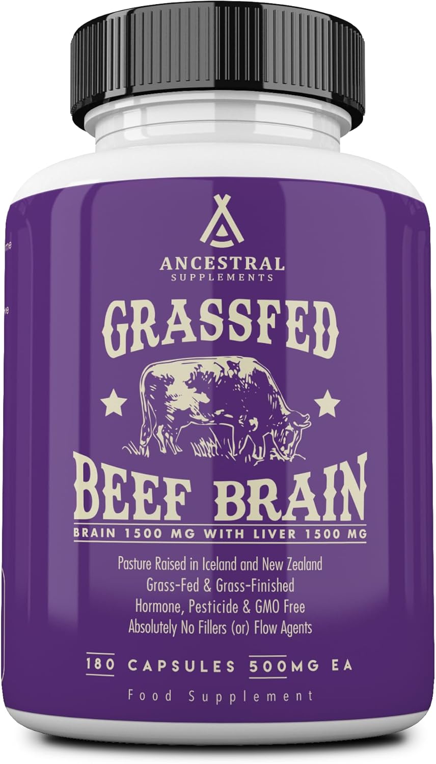 Ancestral Supplements Suplemento cerebral de carne de res alimentad...