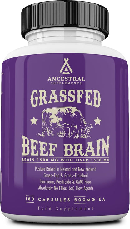 Ancestral Supplements Suplemento cerebral de carne de res alimentad...