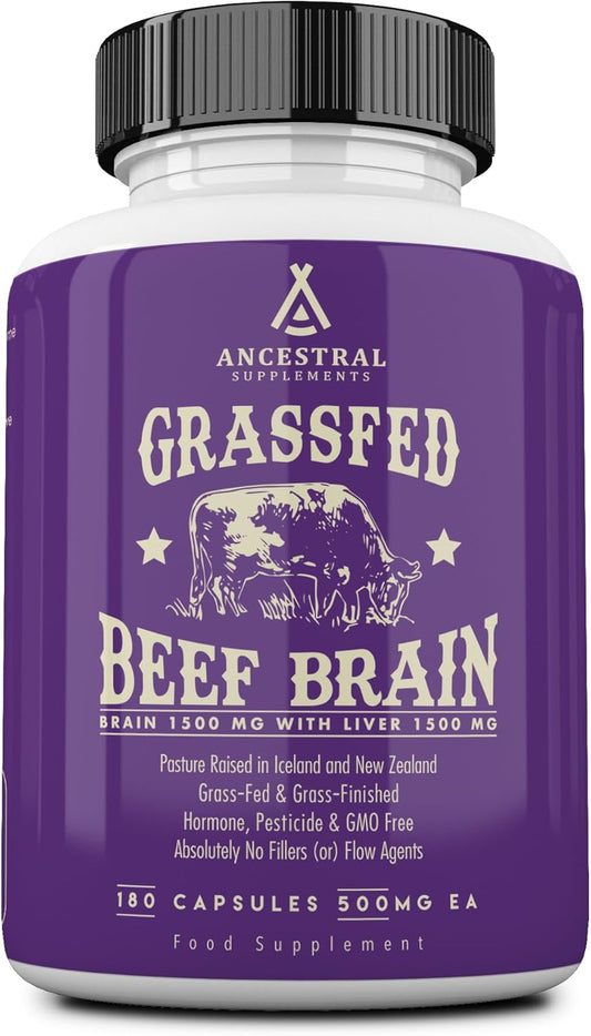 Ancestral Supplements Suplemento cerebral de carne de res alimentad...