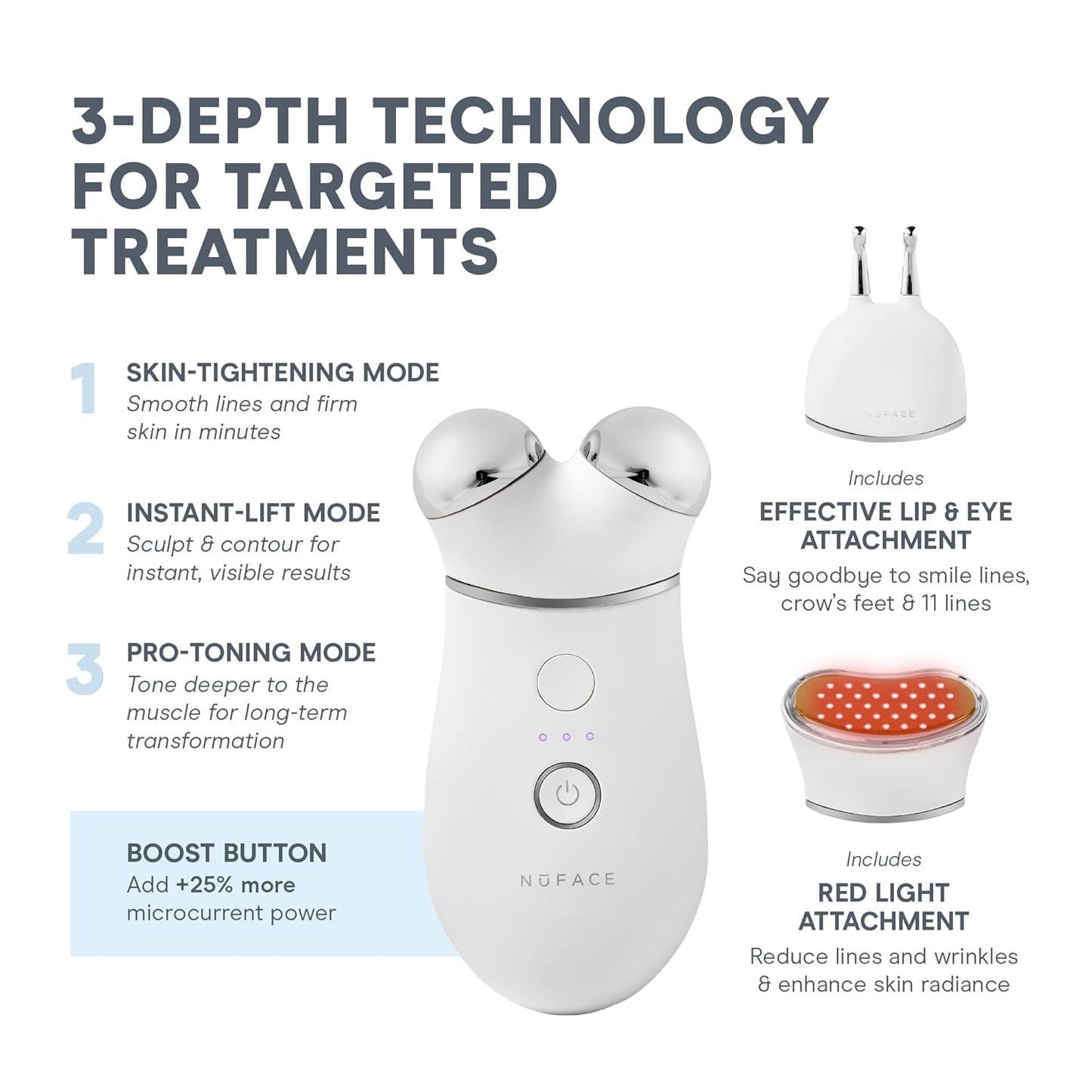 NuFACE Trinity+ Dispositivo Facial de Microcorriente, Reductor de A...