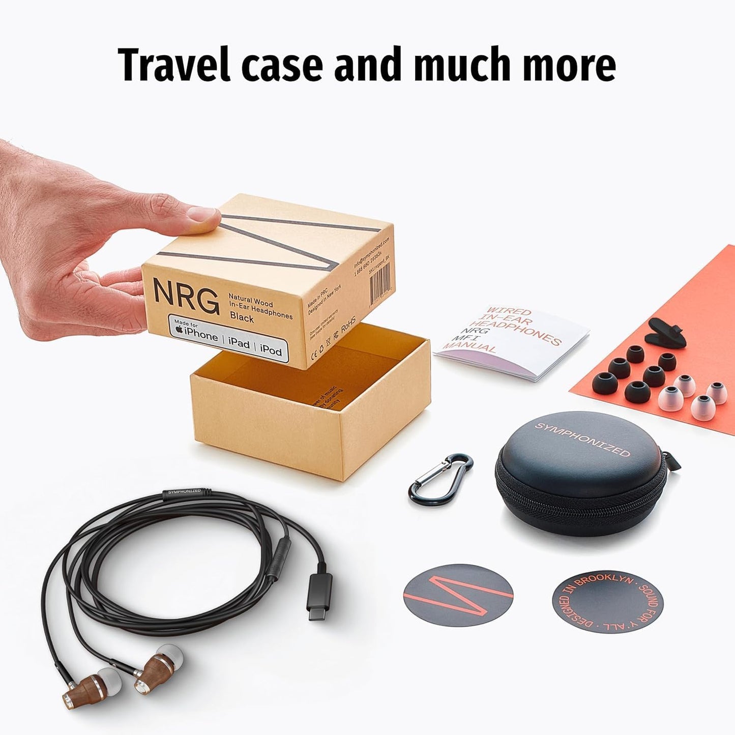 Symphonized Auriculares de madera premium para iPhone con cable (US...