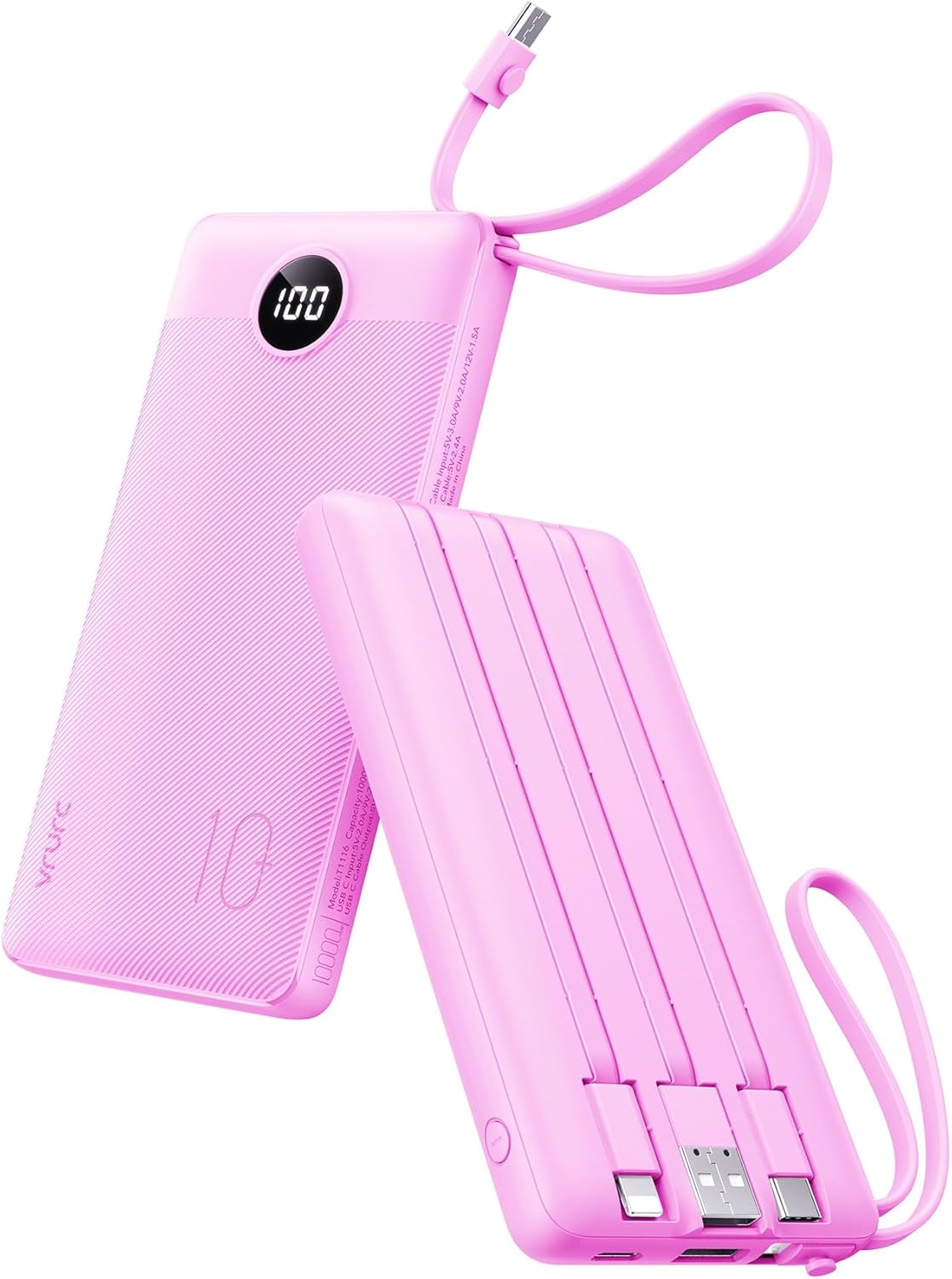 VRURC Cargador portátil de 10000 mAh, paquete de baterías esenciale...