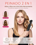 SHRATE Plancha plana para alisar el cabello, plancha y rizador 2 en...