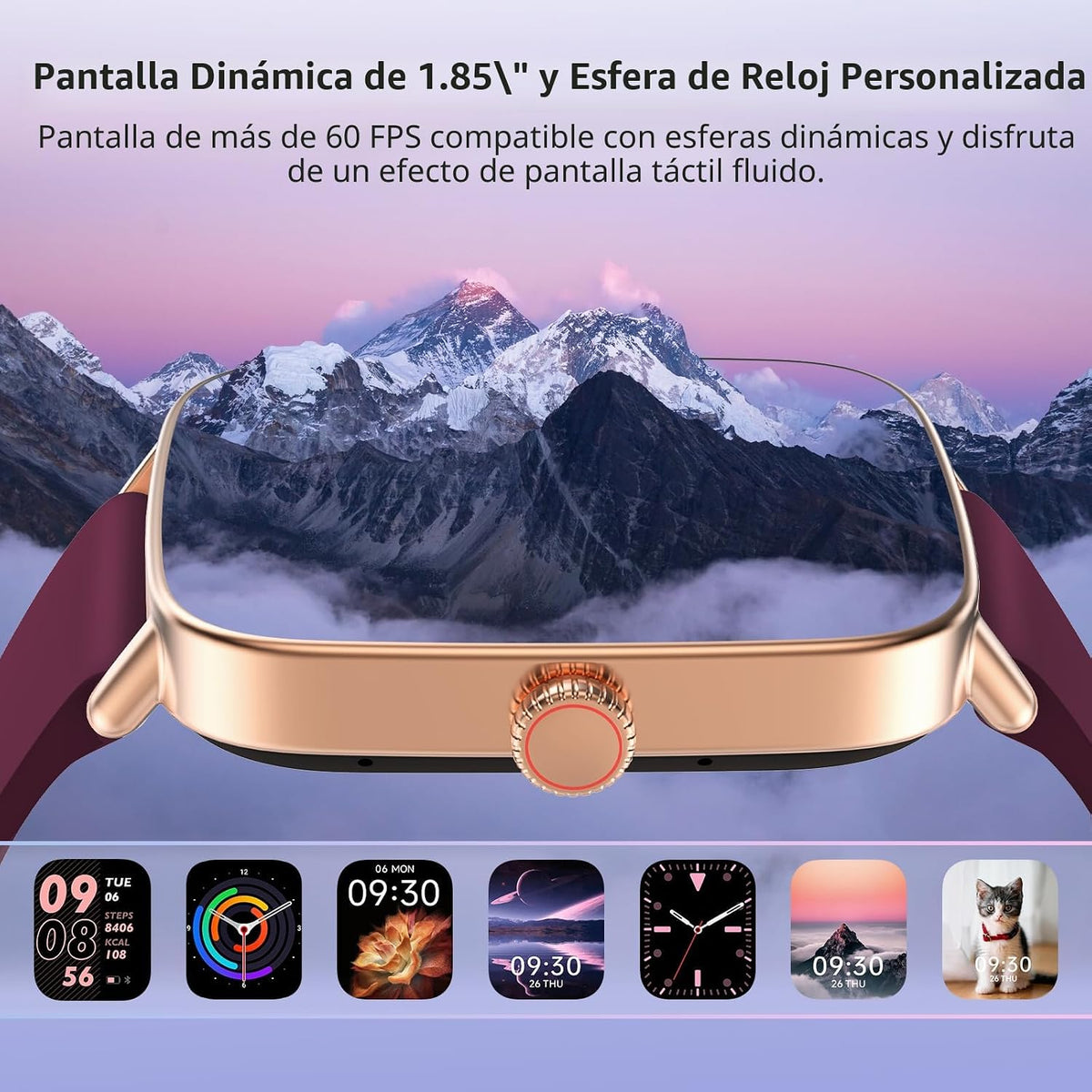 Reloj inteligente para mujeres y hombres, 1.85 pulgadas HD AMOLED F...