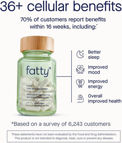 Fatty15 Suplemento de ácido pentadecanoico C15:0 The Longevity Nutr...