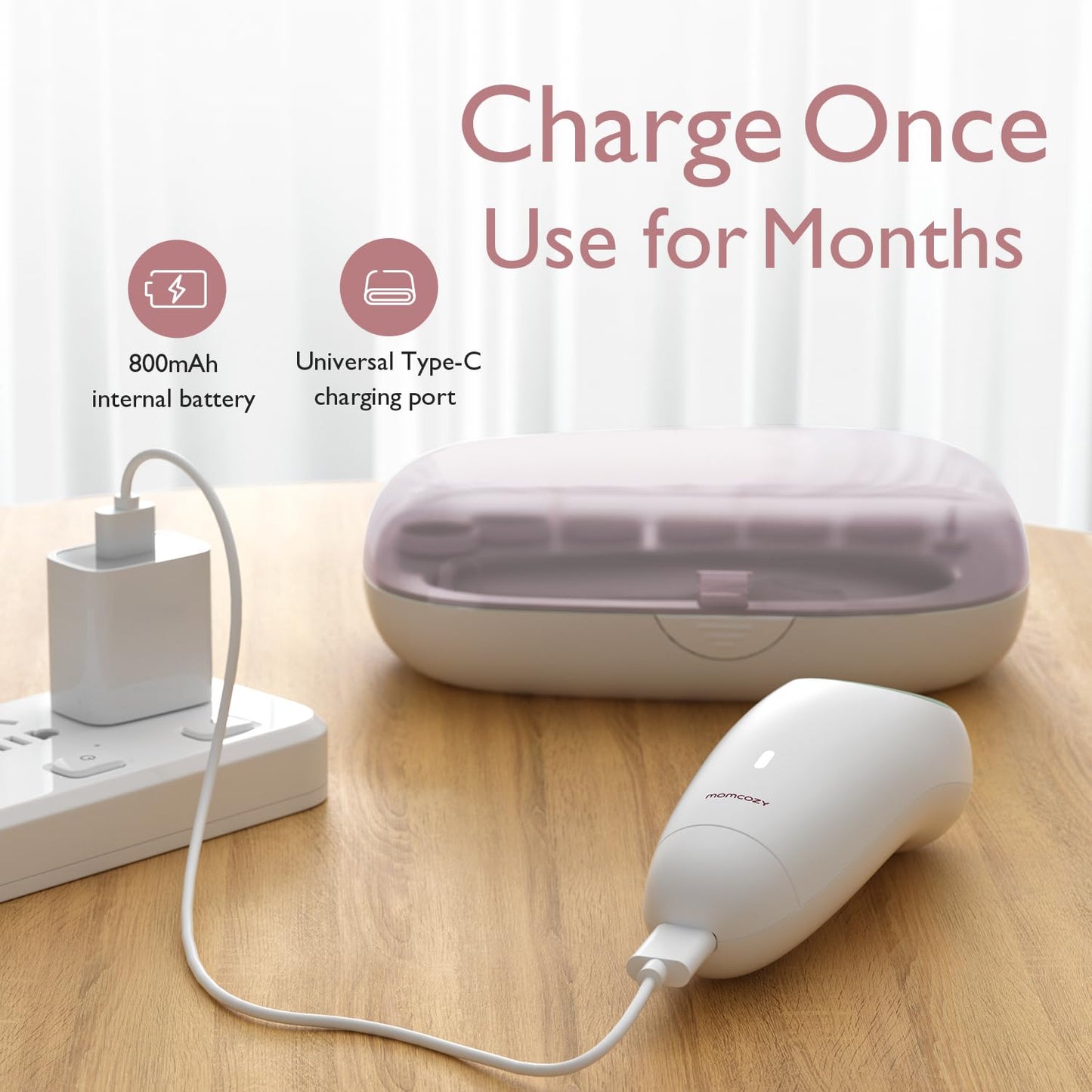 Momcozy Lima eléctrica de uñas para bebé, recortadora de uñas eléct...