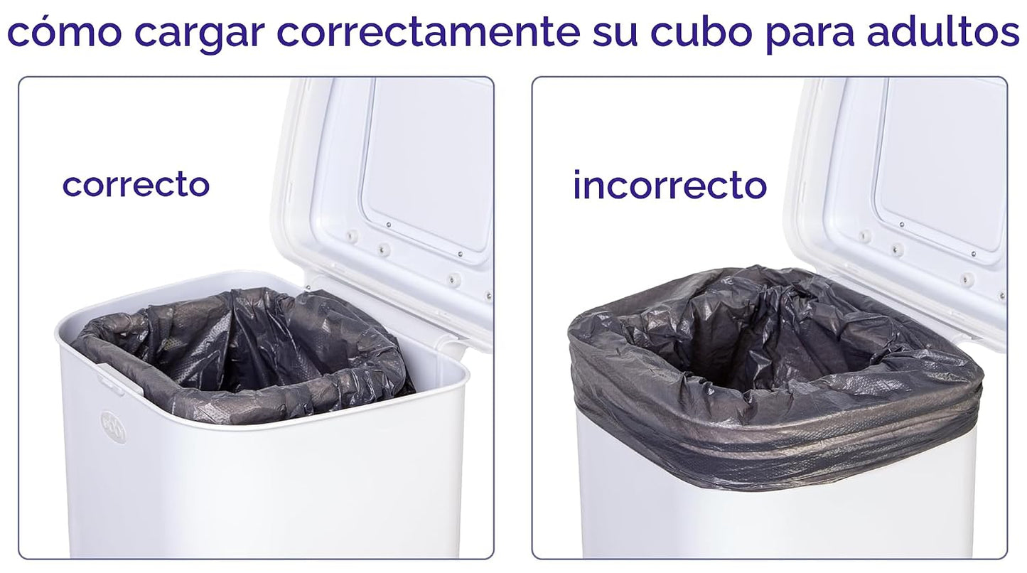 Ubbi, cubo de pañales para adultos, de acero con bloqueo de olores,...