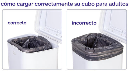 Ubbi, cubo de pañales para adultos, de acero con bloqueo de olores,...