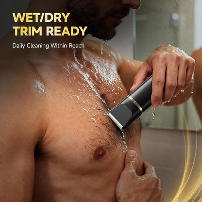 Cortadora de barba para hombres, afeitadora eléctrica IPX7 resisten...