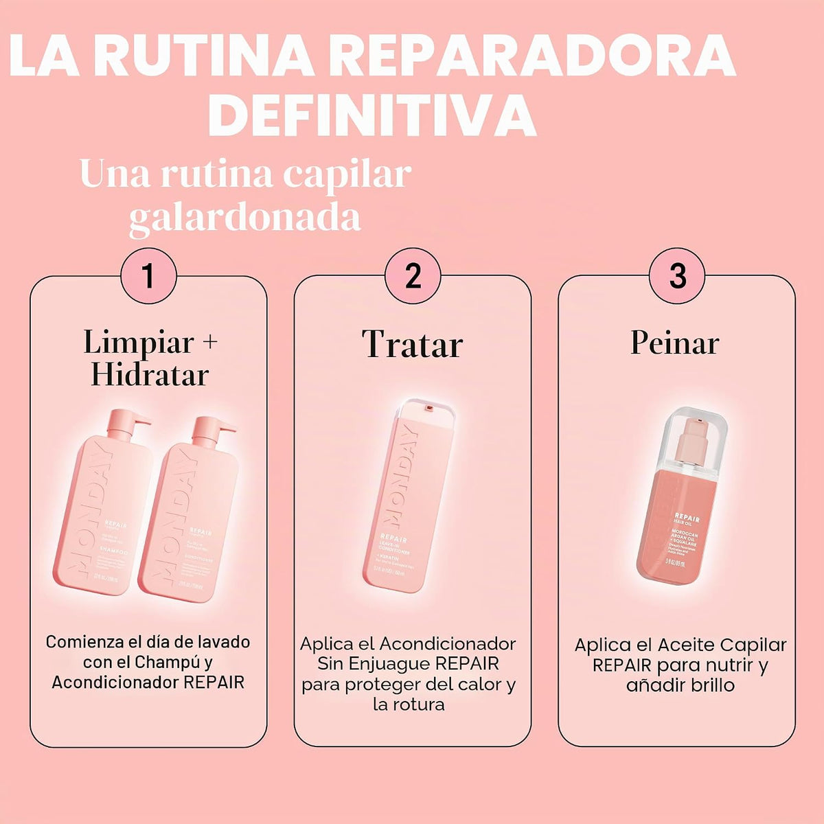 MONDAY Champú y acondicionador Combo reparador - Set de 27.0 fl oz