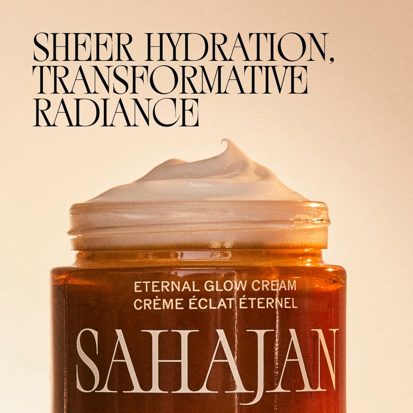 Sahajan Crema Eternal Glow con vitamina C, bakuchiol, ceramidas + azafrán | Hidratante ayurvédico ligero clínicamente probado | Barrera de humedad, líneas finas y arrugas | 1.7 onzas