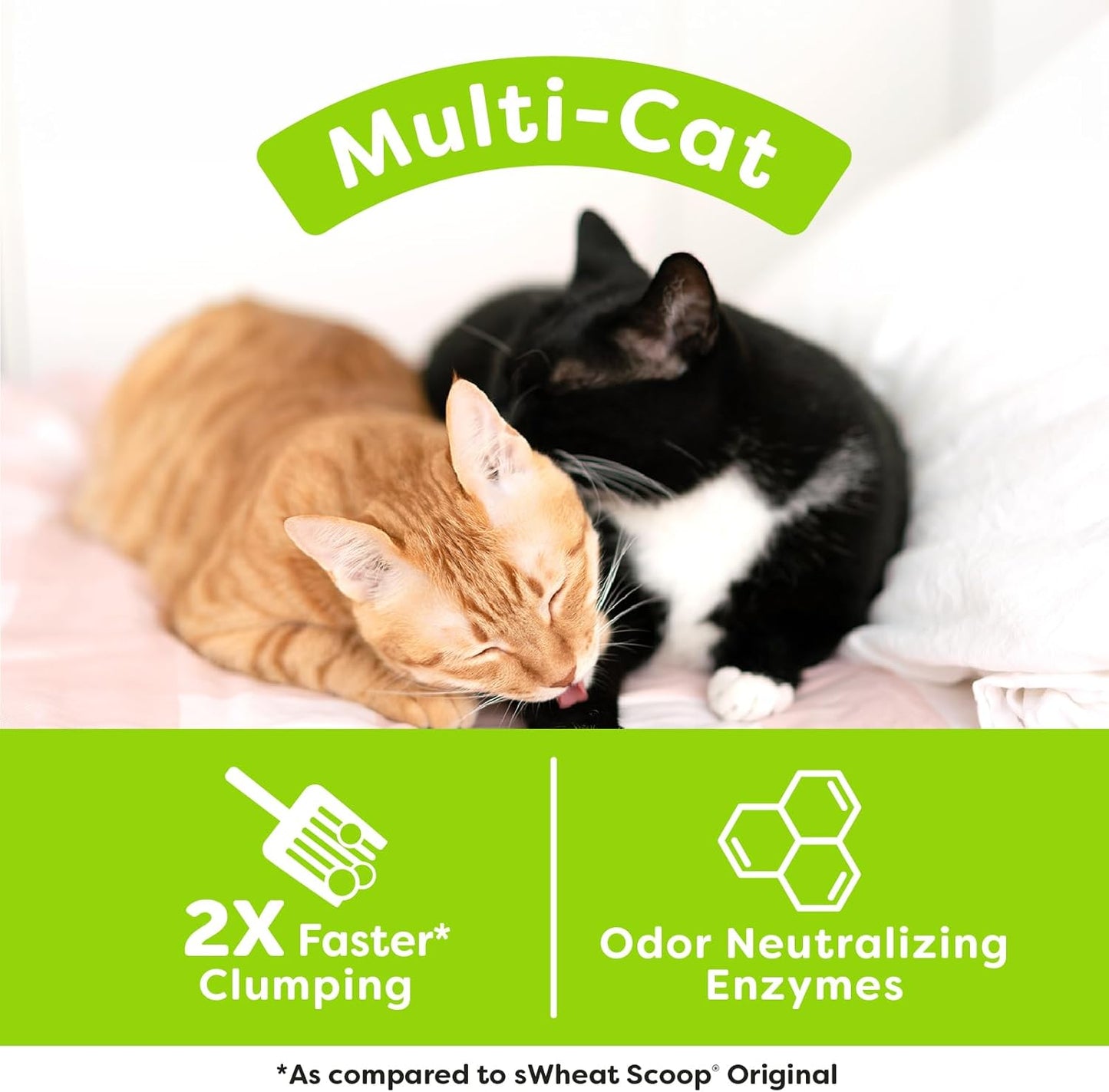 Arena absorbente para gatos sWheat Scoop Multi-cat, todo natural