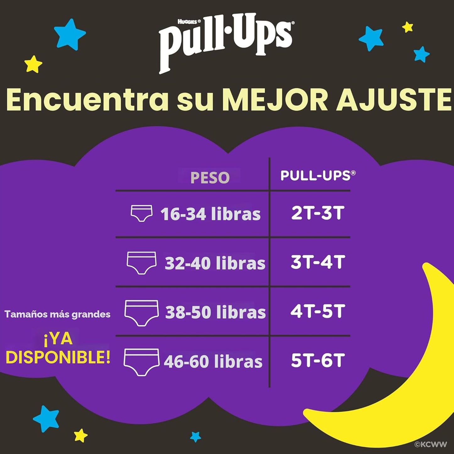 Pull-Ups Pantalones de entrenamiento nocturno para niños, talla 4T-...