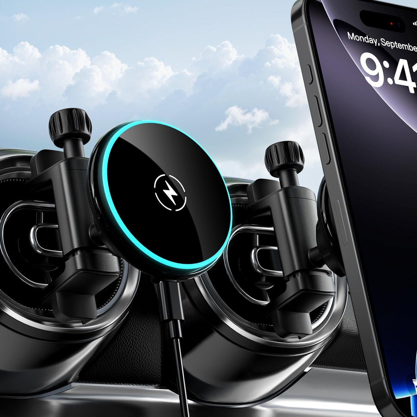 Qi2 - Soporte de teléfono inalámbrico magnético de carga rápida de 15 W para Mercedes Benz A/B/E/G/GLA/GLK, accesorios para iPhone 17 16 15 14 13 12 Pro Max Plus Mini