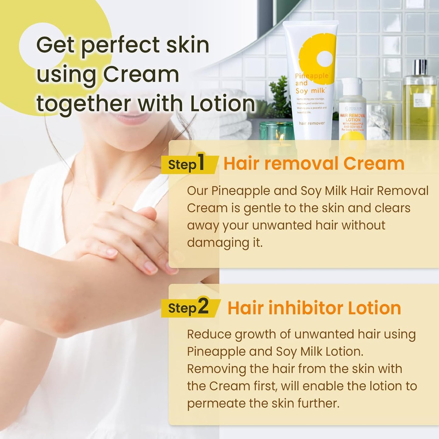 SUZUKI HERB LABORATORY Crema depilatoria (8.1 onzas \/ 8.11 oz) y l...