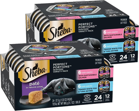 Sheba PORCIONES PERFECTAS Paté de comida suave y húmeda para gatos...