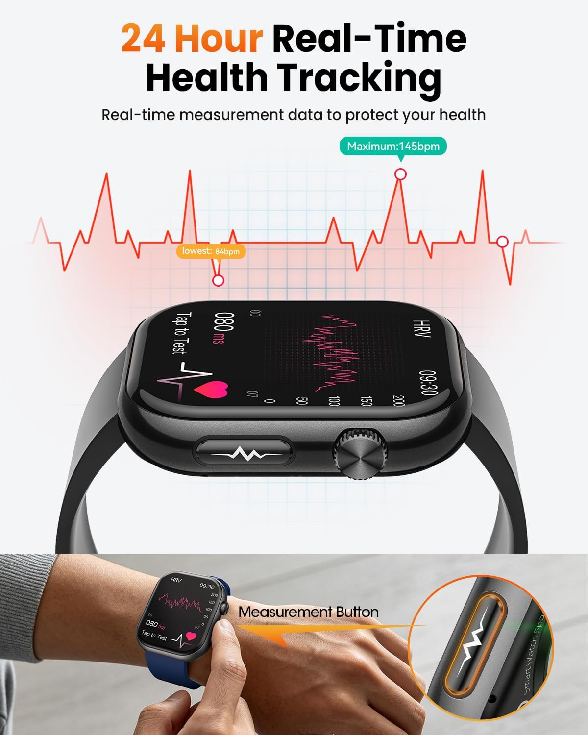 Relojes inteligentes para hombres, reloj inteligente AMOLED de salu...