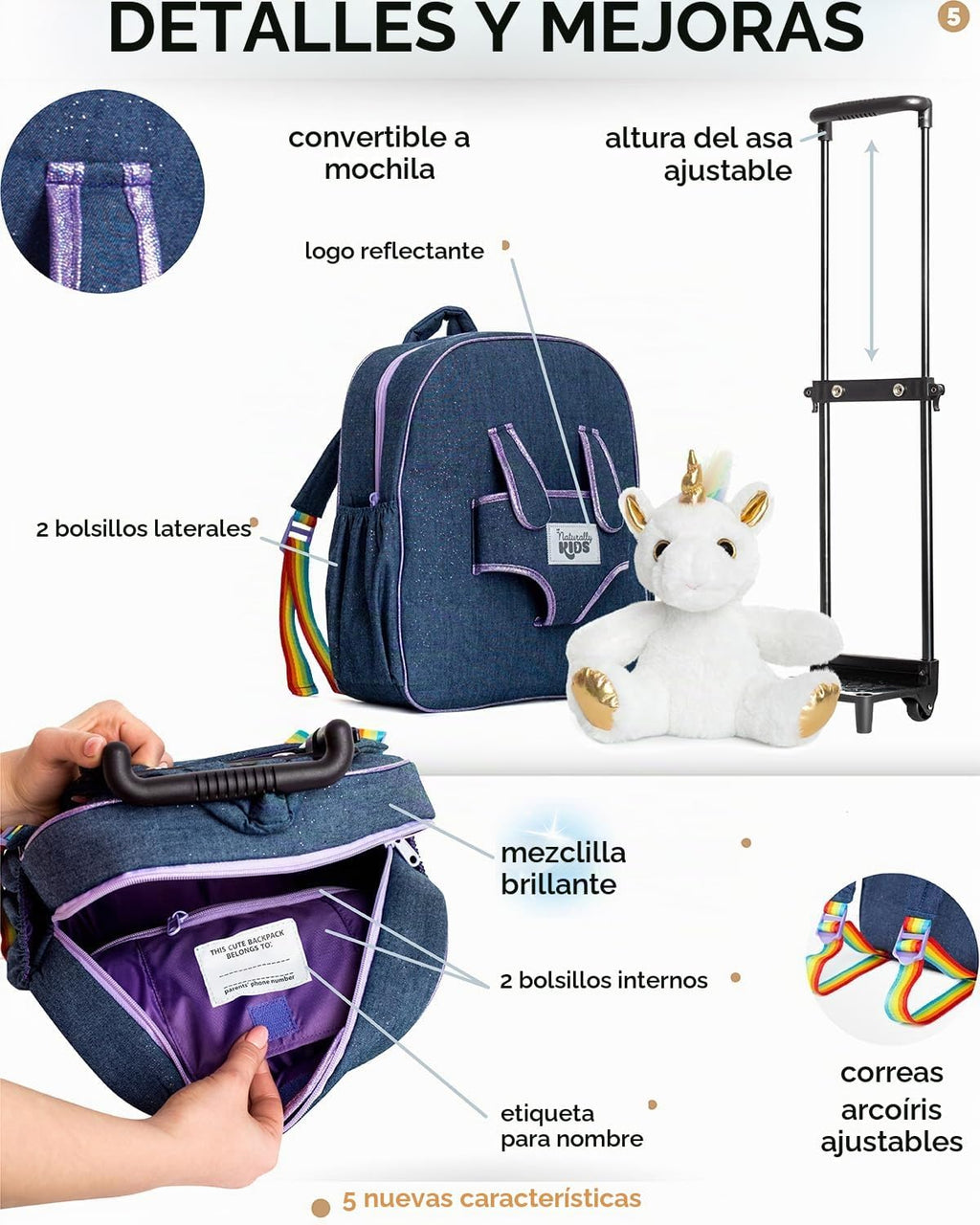 Naturally KIDS Maleta para niños pequeños con. Juguete de peluche d...