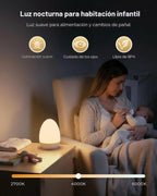FULNIX Luz de huevo para guardería, control táctil para cuidado de...