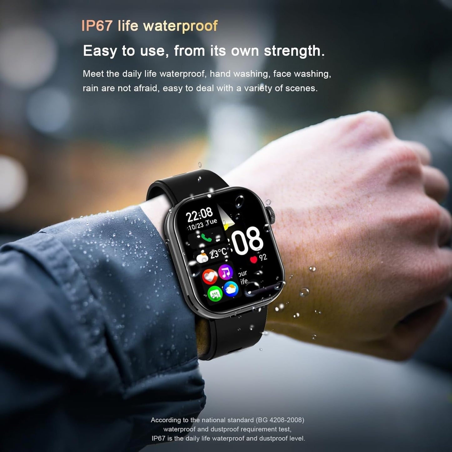 Desong Reloj inteligente con auriculares, pantalla HD de 2.02 pulga...