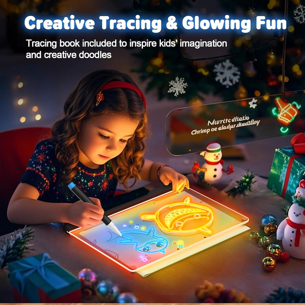Tablero de notas LED Doodle Glow recargable de 16 pulgadas, 7 modos...