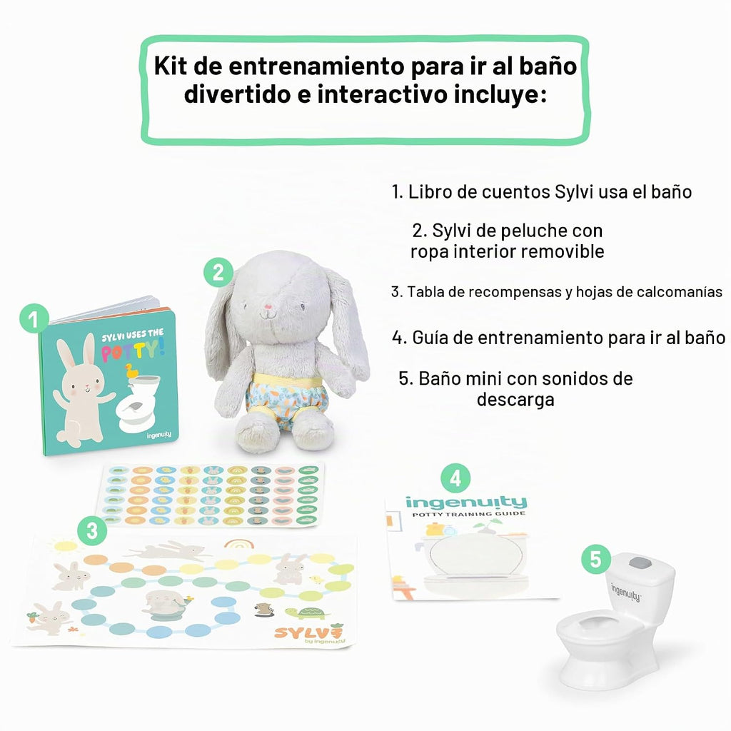 Ingenuity Sylvi - Kit de entrenamiento para ir al baño con juguete...