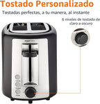 Amazon Basics Tostadora de 2 rebanadas, con 6 ajustes de tostado, r...