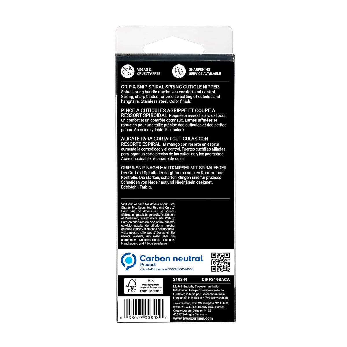 Tweezerman Grip &amp; Snip - Alicate de cutícula en espiral con res...