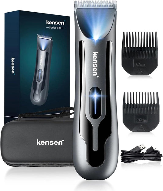 kensen Recortadora de vello corporal para hombres, recortadora de i...