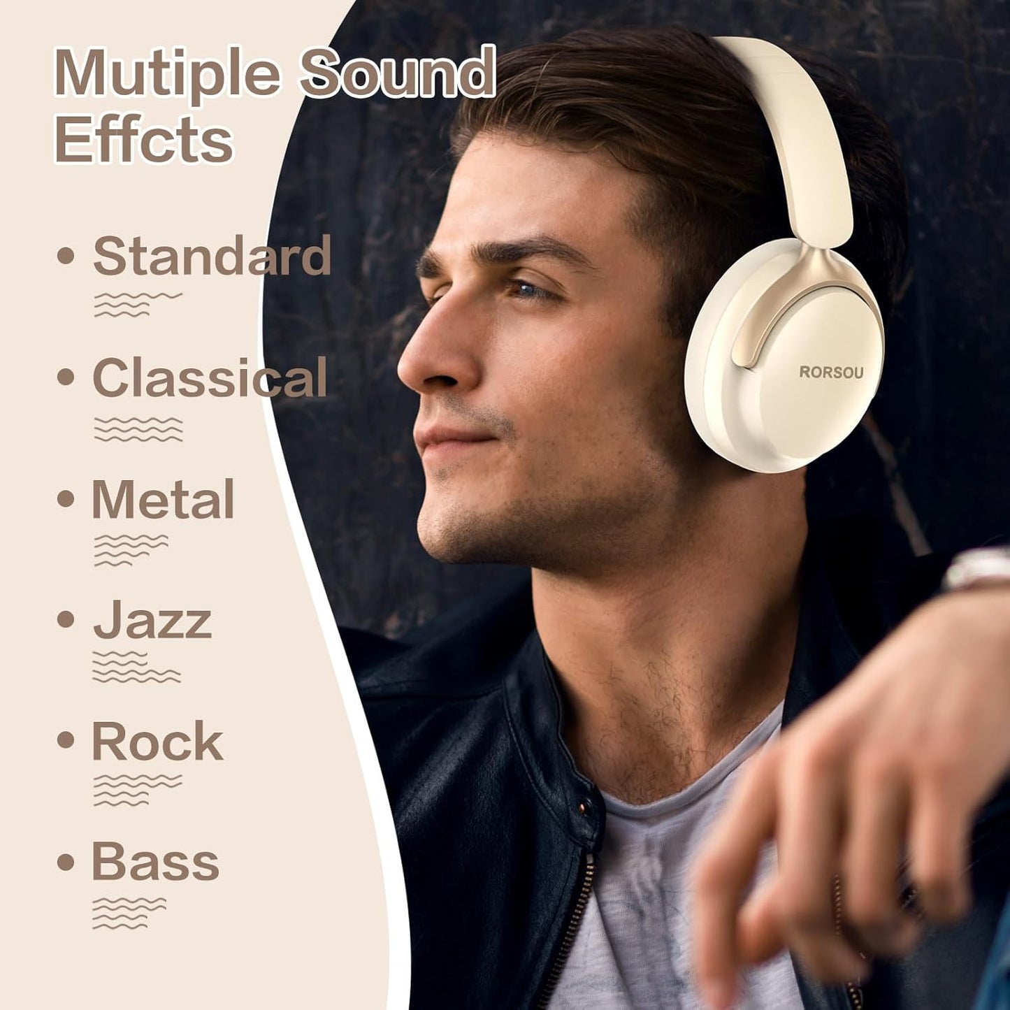 RORSOU B8 auriculares Bluetooth supraaurales, 6 modos de música EQ...