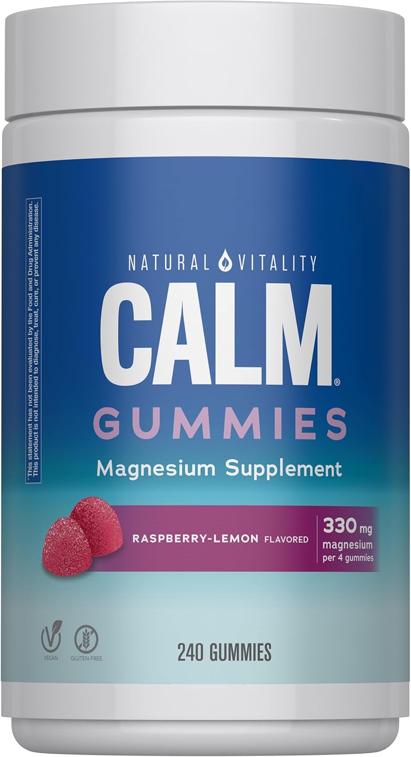 Gomitas antiestrés Calm de Natural Vitality, un suplemento de magne...