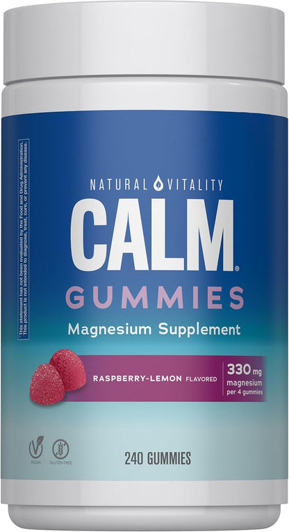 Gomitas antiestrés Calm de Natural Vitality, un suplemento de magne...