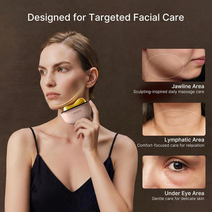 ZDEER Masajeador facial y de cuello con terapia de luz roja LED, he...