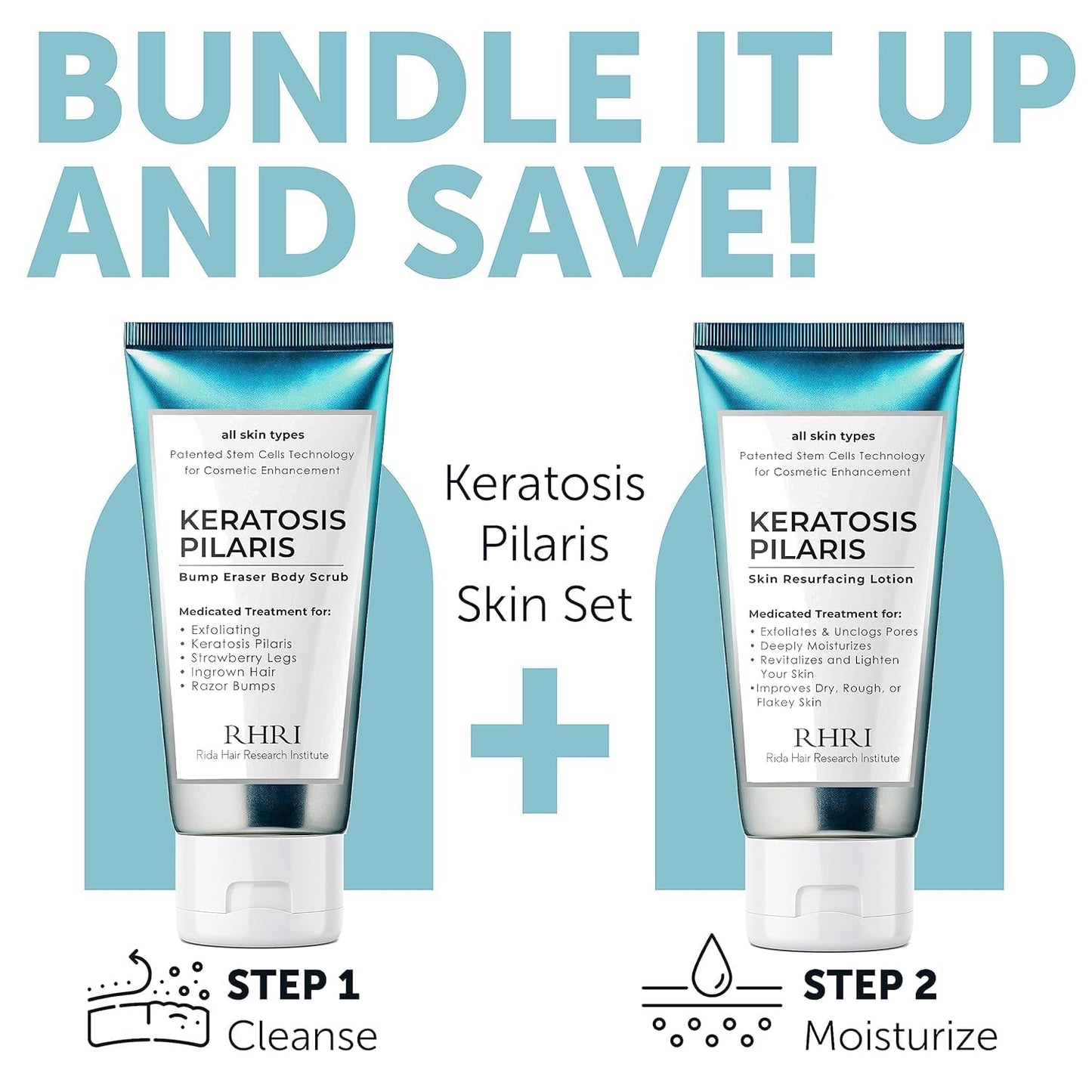 KP Bump Eraser Body Set con 10% AHA | Tratamiento de queratosis pil...
