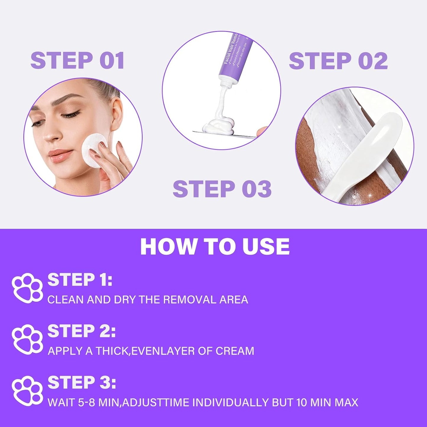 Kit de crema depilatoria facial para mujeres \u2013 Crema depilator...