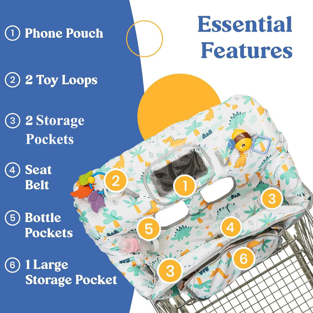 PILLANI Funda para carrito de compras para bebé, funda para silla a...